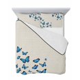 thumbnail image 7 of Quilts Full Size Bedding Set, Blue Butterfly Lightweight Quilted Comforter, Vintage Country Gradient Butterflies Soft Reversible Bedspread Coverlet with Pillow Covers for All Season, 78" x 90", 7 of 7