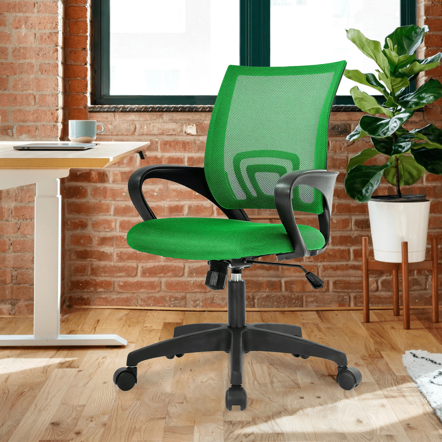 Dkelincs Ergonomic Office Chair Mesh Adjustable Computer Desk Chair with Lumbar Support for Home Office, Green