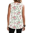 thumbnail image 3 of LilyLLL Plus Size S-5XL Womens Summer Floral Print Sleeveless Pleated Blouse Tank Tops, 3 of 3