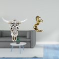 thumbnail image 2 of Escultura de pared de calavera,Estatua de resina con cabeza de vaca para decoración de pared y hogar,Adornos de diseño de patrón de decoración de pared de cabeza de vaca,Estatua del, 2 of 8