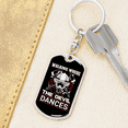 thumbnail image 6 of Where The Devil Dances Firefighter Stainless Steel or 18k Gold Premium Swivel Dog Tag Keychain, 6 of 10