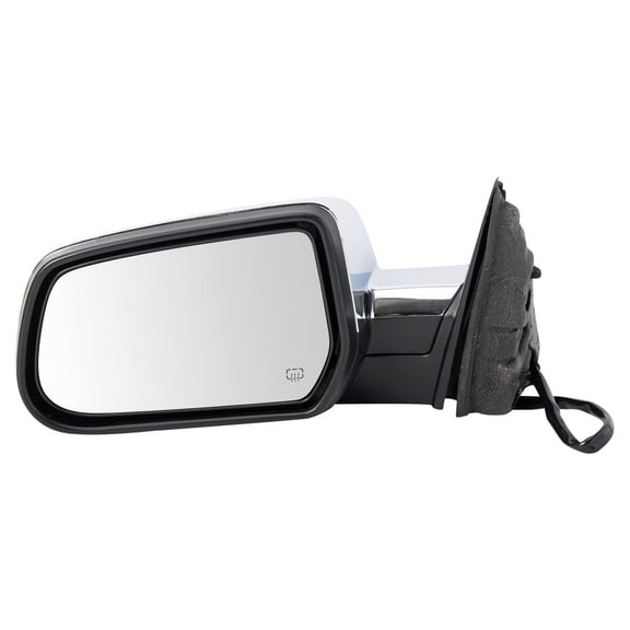 TRQ Side View Mirror Power Heated Chrome & Black Driver LH for Equinox Terrain MRA08130 Fits select: 2010-2014 CHEVROLET EQUINOX, 2010-2014 GMC TERRAIN