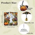 thumbnail image 2 of OCCOA Cute Ghost Stained Glass Style Acrylic Hanging Ornament with Bell Fall Pumpkin Window Suncatcher for Halloween Home Porch Decor Gift Idea, B, 2 of 6
