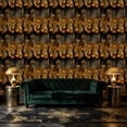 thumbnail image 3 of Boho Peel and Stick Wallpaper Serpentine Light an Forest Night Wall Mural 17.7in x 9.8ft Self Adhesive Removable Wall Paper Renter Friendly Wallpaper for Nursery Bedroom Cabinets, 3 of 8