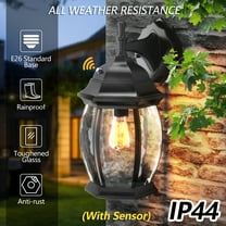 GEYANG Outdoor Wall Sconces Dusk to Dawn, Waterproof Porch Light Fixture Wall Mounted Lighting for Doorway Patio Garage Entryway, Aluminum Housing Plus Clear Water Glass(excluding light bulbs)