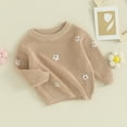 thumbnail image 2 of Okbabeha Baby Girl Floral Sweater Toddler Sweaters Long Sleeve Knit Sweater Crewneck Sweatshirt Newborn Infant Fall, 2 of 7