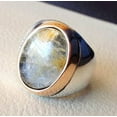 thumbnail image 2 of Golden Rutile Mans Ring, Natural Golden Rutilated Quartz, Quartz Silver Jewelry, 925 Silver Ring, Gift, Heavy Mens Ring, Arabic Design, Ottoman Style Ring, Christmas, Turkey Mens Signet Ring, 2 of 3