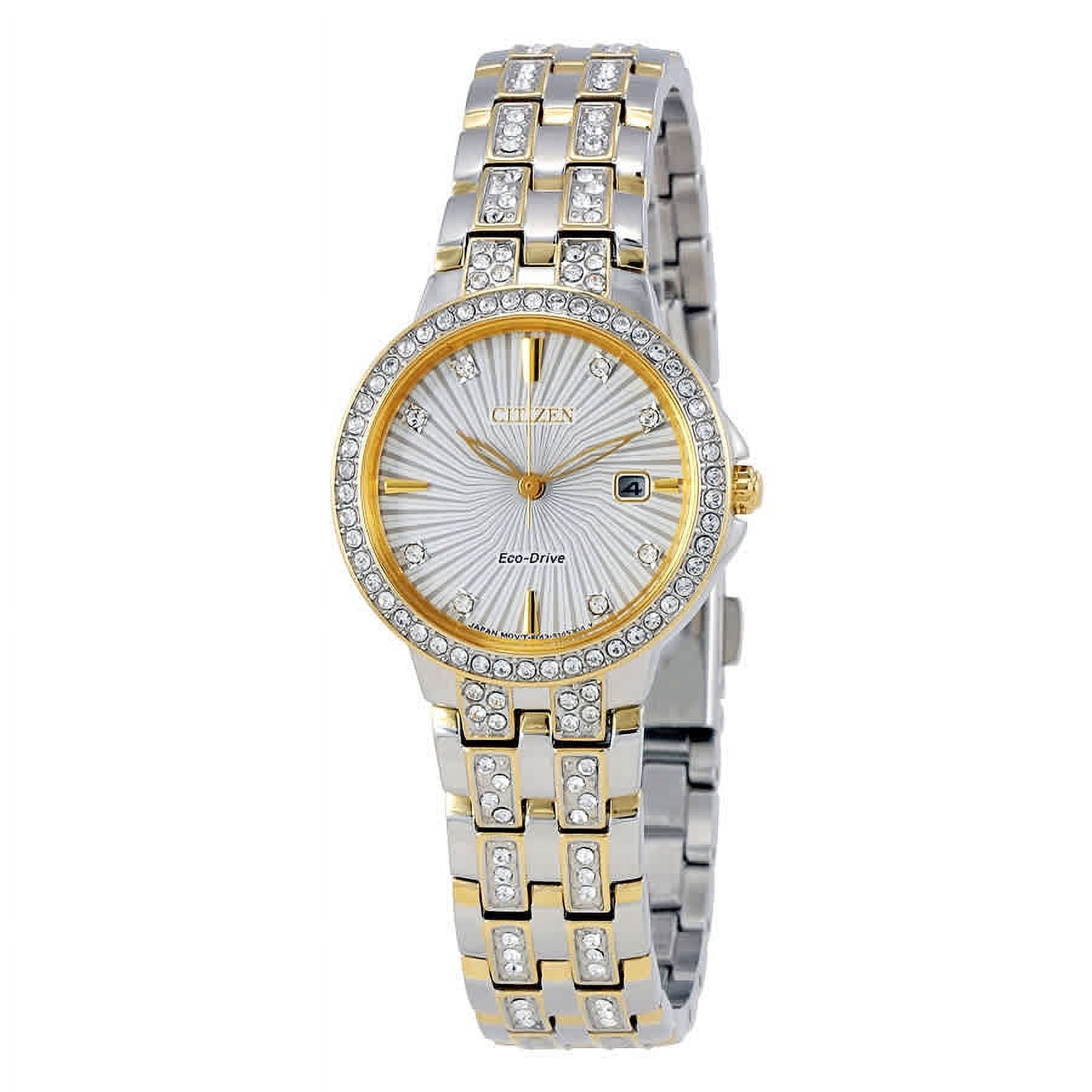 Citizen Eco-Drive Women's Silhouette Crystal Two Tone Stainless Watch EW2344-57A