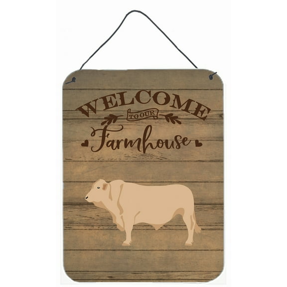 Carolines Treasures Charolais Cow Welcome Door Hanging Prints wall-decor, Multicolor