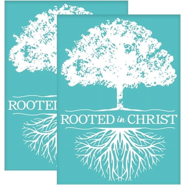 2pcs 5.5x7.7 Inch Self-Adhesive Silk Screen Printing Stencils Tree Roots Silkscreen Stencils Reusable ROOTED in CHRIST Mesh Transfer Stencil