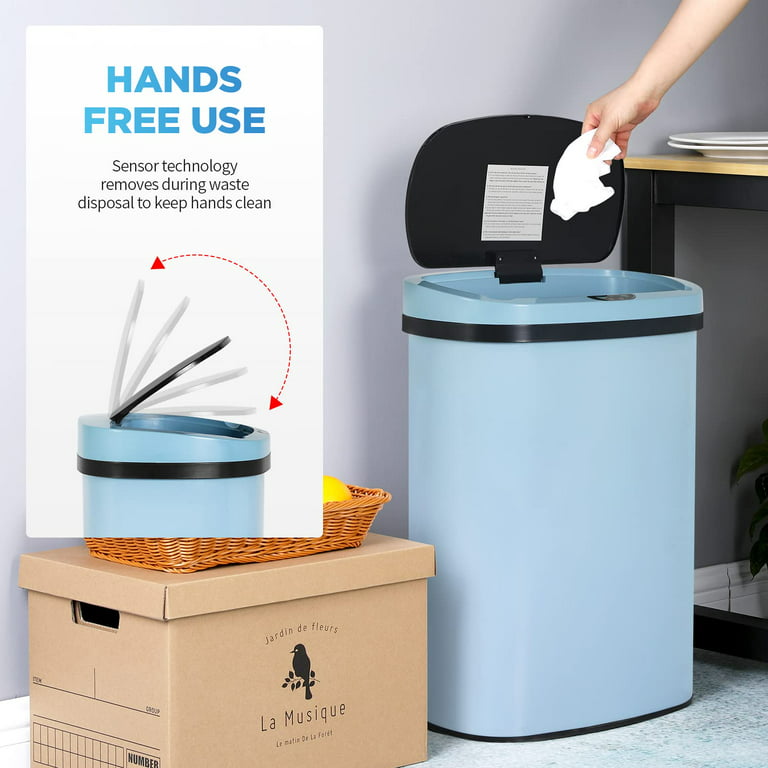 Gallon / 12 Liter Motion Sensor Oval Trash Can, Fingerprint-Resistant  Stainless Steel Garbage can Trash bags Bathroom trash can - AliExpress