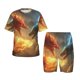 thumbnail image 1 of Fotbe Red And Blue Fire Dragon B Pijama Estampada de 2 Piezas para Niños – Ropa de Dormir de Manga Corta Cómoda para Niños y Niñas, Camiseta y Shorts de Algodón-Small, 1 of 6