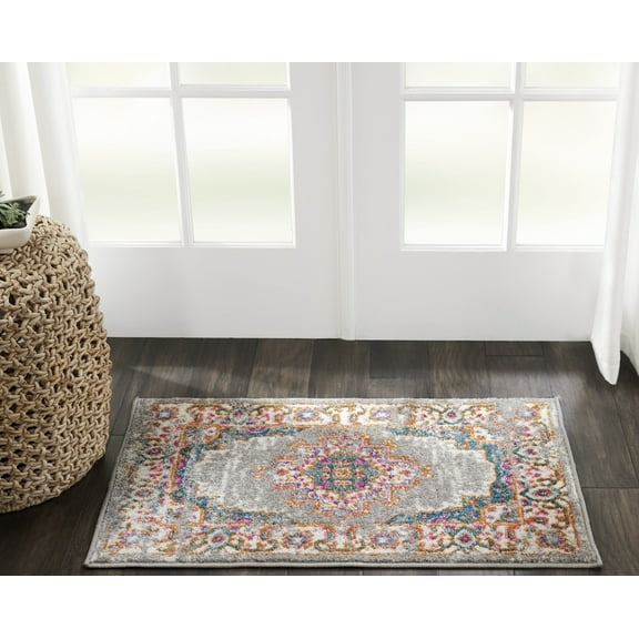 Nourison Passion Persian Grey 1'10" x 2'10" Area Rug, (2x2)