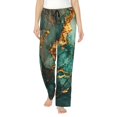 thumbnail image 1 of Fotbe Emerald Color Gold Marble Pantalones de Pijama para Mujer, Pantalones de Dormir, Pantalones Pj con Cordón y Bolsillos-Medium, 1 of 6