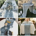 thumbnail image 7 of 12 Pack Dusty Blue Cheesecloth Table Runner 10FT Boho Gauze Fabric Table Runner 35 x 120 Inch Rustic Sheer Runner for Summer Wedding Decor Party Boho Table Decoration（Dusty Blue）, 7 of 7