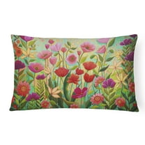 Carolines Treasures PPD3024PW1216 Wild Beauty Flowers Canvas Fabric Decorative Pillow, 12H x16W, multicolor