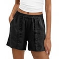 thumbnail image 2 of Zedker Women's Satin Half Slip Shorts for Under Dresses Pettipants for Women Culottes Slip Shorts with Side Split Black XXL, 2 of 6