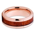 thumbnail image 2 of Rose Gold Wedding Ring,Koa Wood Wedding Ring,Tungsten Wedding Ring,8mm Wedding Band,Anniversary Ring, 2 of 4