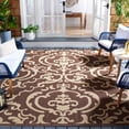 thumbnail image 2 of Safavieh Courtyard Dara Damask Indoor/Outdoor Area Rug, Chocolate/Natural, 9' x 12', 2 of 11