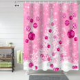 thumbnail image 4 of Pink Christmas Shower Curtain, White Xmas Tree Snowflakes Pink Balls Shower Curtains Set with Hooks, Winter Waterproof Fabric Bathroom Curtains Decor Home Accessories,72 X 84 Inch Extra Long, 4 of 6