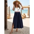 thumbnail image 4 of Nuevos vestidos de vacaciones para mujer, elegantes vestidos midi con estampado de ancla, vestidos femeninos de manga corta, ropa oversize de moda, verano 2024, 4 of 5
