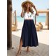 thumbnail image 4 of Nuevos vestidos de vacaciones para mujer, elegantes vestidos midi con estampado de ancla, vestidos femeninos de manga corta, ropa oversize de moda, verano 2024, 4 of 5