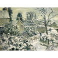 thumbnail image 2 of Pissarro, Camille 14x12 White Modern Wood Framed Museum Art Print Titled - Snowscape with Cows at Montfoucault, 2 of 4