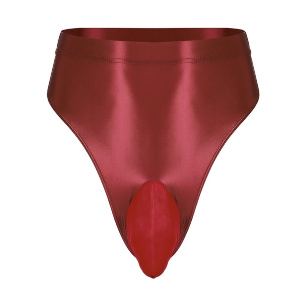 iEFiEL Mens Oil Glossy Briefs Enhancer Bulge Pouch Underwear Smooth G