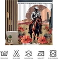 thumbnail image 3 of Western Cowboy Shower Curtain Cowboy Riding Horse in Desert Retro Cactus Sunset Vintage Farmhouse Shower Curtain with Hooks 72x72 Inch Waterproof Polyester Bathroom Curtain (Cactus Cowboy), 3 of 6