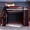 Black+Red, variant on DRNANLIT Full Size Gaming Loft Bed with Desk, RGB LED Lights & USB Ports, Wooden High Bed, 6 Cubbies, 6 Drawers, Safety Staircase, Black+Blue
