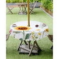 thumbnail image 4 of Fsddascl Sunflower Outdoor Tablecloth - 60 Inch Round Dining Table Cover, Yellow Summer Botanical Country Waterproof Outdoor Table Cloth with Umbrella Hole & Zipper for Picnic/Patio/Party, 4 of 7