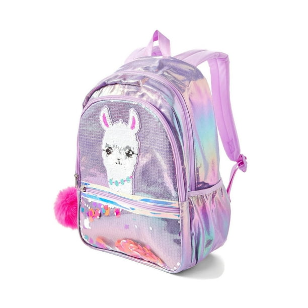Justice Justice No Drama Llama Sequin Shaky Backpack