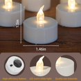thumbnail image 4 of Velas de té Velas LED sin llama: Blanco cálido 200 horas Funciona con pilas Paquete de 12 velas de té Regalos de cumpleaños Vela falsa parpadeante eléctrica Romántica pequeña candelita para bodas Navi, 4 of 4