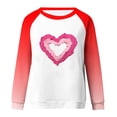 thumbnail image 4 of successthop Red Womens Long Sleeve Tops Plus Size Dressy Valentines Day Clothes Plus Size Crew Neck Polyester Casual Love Heart Printed Lover Gift Blouse Tops for Valentines Gifts S, 4 of 5