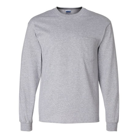 Gildan - Ultra Cotton Long Sleeve T-Shirt with a Pocket - 2410 ...
