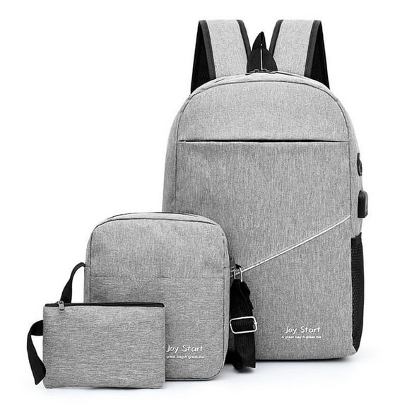 Travel Laptop Backpack for Men Women Laptop Backpack with USB Charging Port Water Resistant College School Computer Bag (Gray)