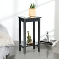 thumbnail image 3 of Gymax 2PCS 2-Tier Nightstand End Side Table Coffee Table Wooden Legs Bedroom Black, 3 of 10