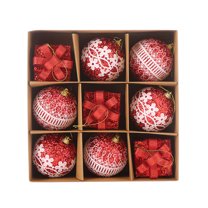FlareFable 3" Christmas Tree Balls Hanging, with Sequins & Flowers Gift Box Shape Christmas Balls, Shatterproof Christmas Ball Ornaments, Ball Bauble Wall, Mantal, Party Decor & Christmas Decoration