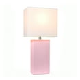 thumbnail image 3 of Elegant Designs Modern Leather Table Lamp with White Fabric Shade, Blush Pink, 3 of 6