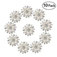 thumbnail image 1 of 10 Pieces Pearl Rhinestone Buttons, Faux Pearl Snowflake Rhinestones Buttons, Flat Back Flower Rhinestone Buttons Pearl Sew, 1 of 5