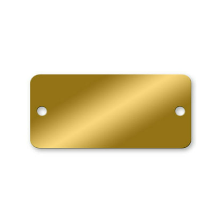Brass Tags - Rounded Corners - 3 x 1-1/2 inch - PK/25