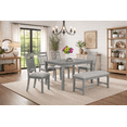 thumbnail image 2 of K-Living Luke Solid Wood 6PCS Dining Set (Table with 4 Chairs and Bench), 2 of 6