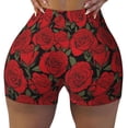 thumbnail image 2 of Salouo Rose Flowers Print Women's Athletic Shorts,Booty Shorts Biker Shorts High Waisted Elastic Workout Shorts for Yoga Gym Running Sports-X-Large, 2 of 8