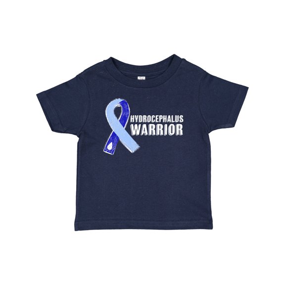 Inktastic Hydrocephalus Warrior with Light and Dark Blue Ribbon Boys or Girls Baby T-Shirt