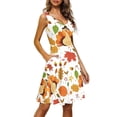 thumbnail image 2 of FKELIY Happy Thanksiving Sleeveless Dresses Size XS Casual Fall Maple Leaf Midi Sundress Comfortable Vacation Tank Dress for Women, 2 of 4