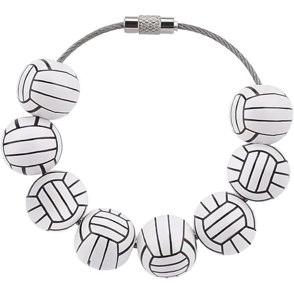 1 Box 2Pcs Sport Charms for Bogg Bag Wooden Volleyball Beaded Charms with Iron Zipper Clips Anti Theft