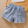 thumbnail image 5 of Akiihool Denim Shorts Girl's Jean Shorts High Waist Straight Leg Denim Shorts (Light Yellow,7-8 Years), 5 of 5