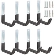 HYKE Heavy Duty Steel Garage Hooks,Garage Storage Utility Hooks,Anti-Slip Garage Hooks,Garage Garden Tool Organizer,Steel Wall Mount Hooks, Garden Hose Hanger, Garden J Hooks (Small-8PC)
