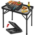 thumbnail image 1 of TEAFIRST Table de Gril Pliable Portable, Table de Camping Extérieure avec Moustiquaire, Hauteur Réglable, Noir, 1 of 7
