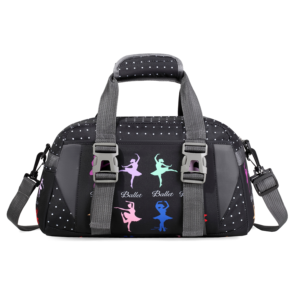 Ballet Sports Duffel Bag with Wet Pocket,Black Gym Bag for Women,Girls,Teens  17x9X9.8in